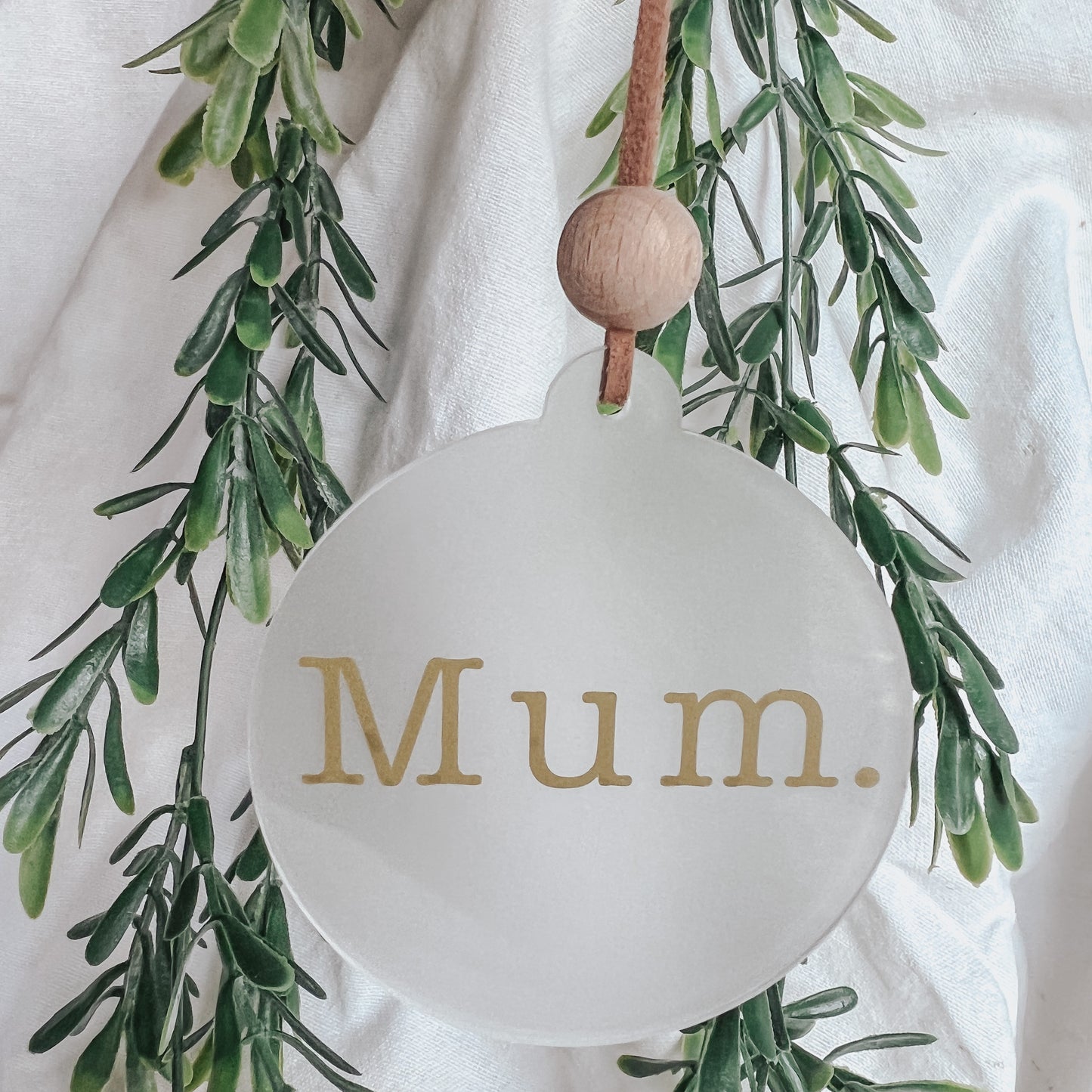 Frosted Clear Personalised Bauble