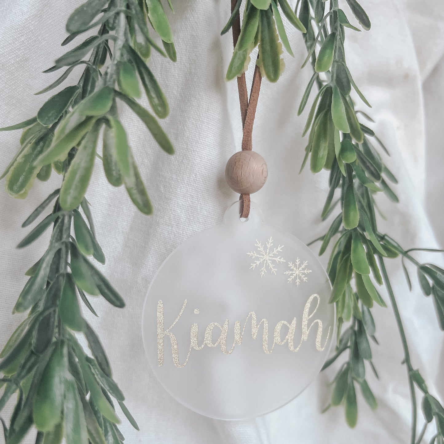 Frosted Clear Personalised Bauble