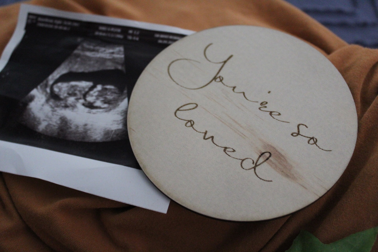 “You’re so loved” Raw wooden disc