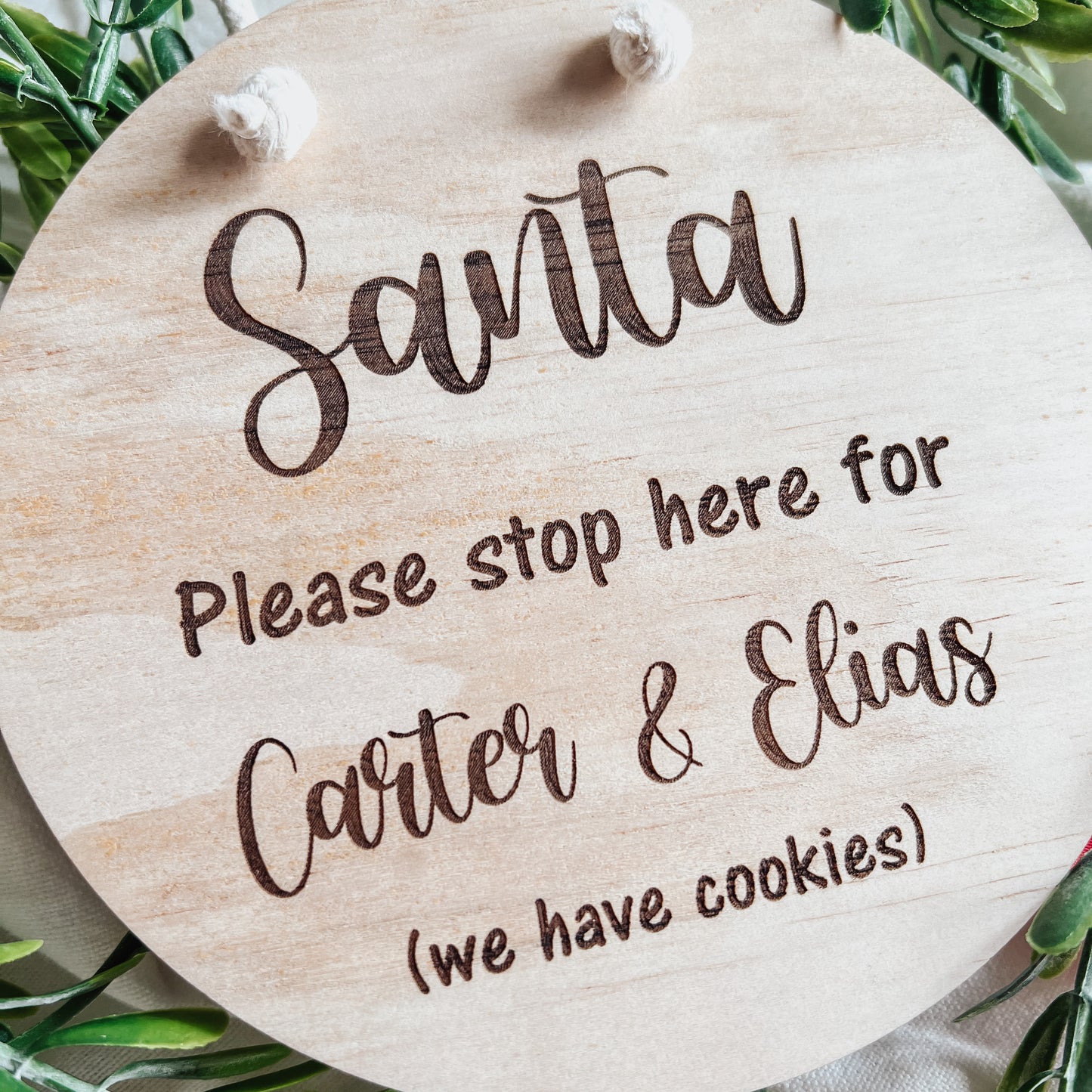 Santa stop here sign