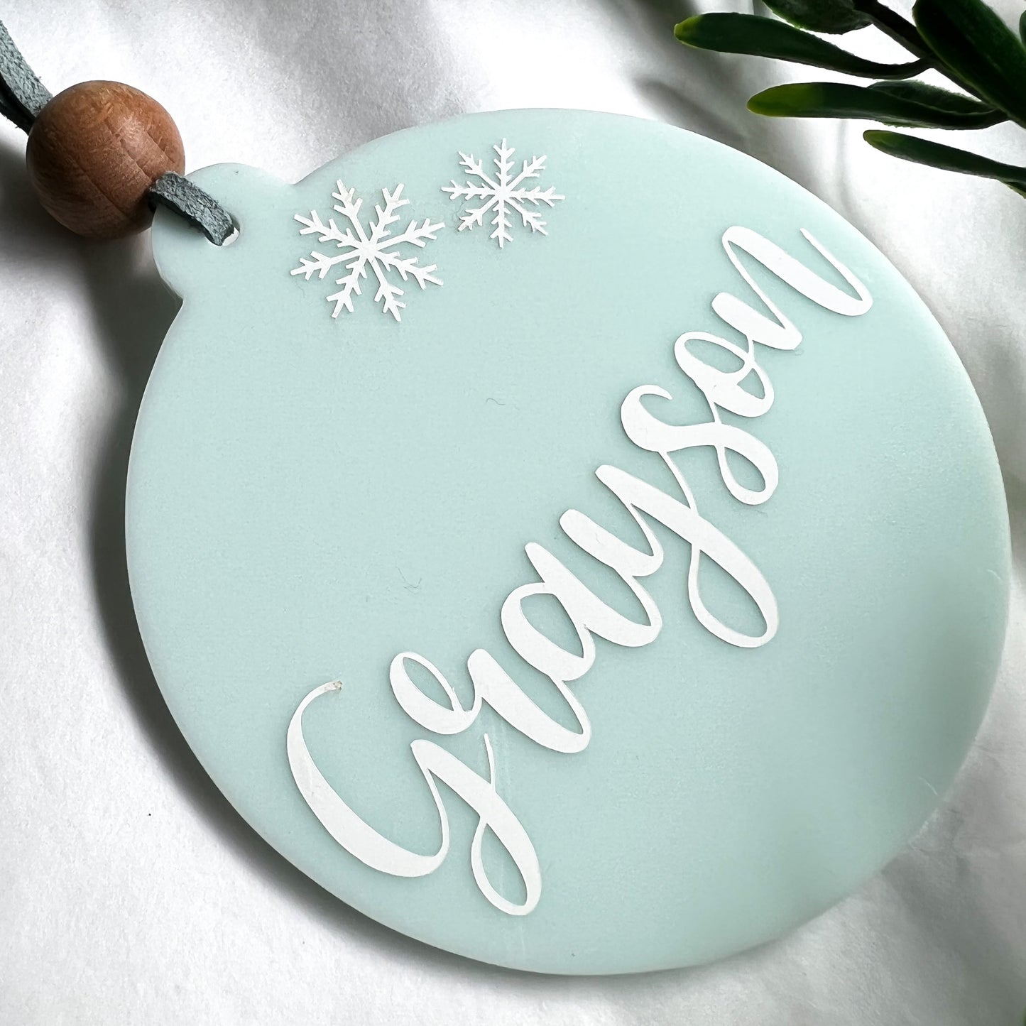 Baby Blue Personalised Bauble