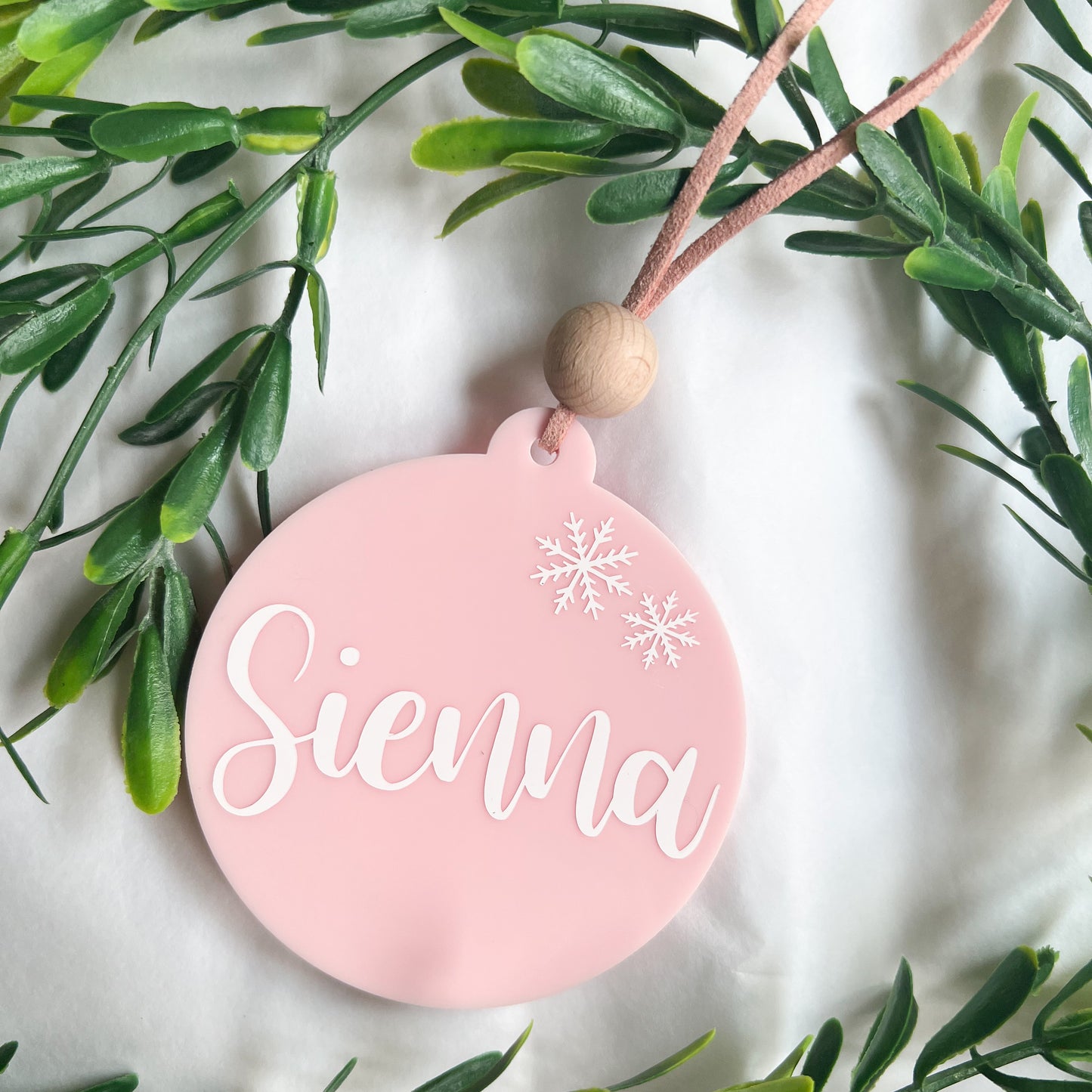 Baby Pink Personalised Bauble