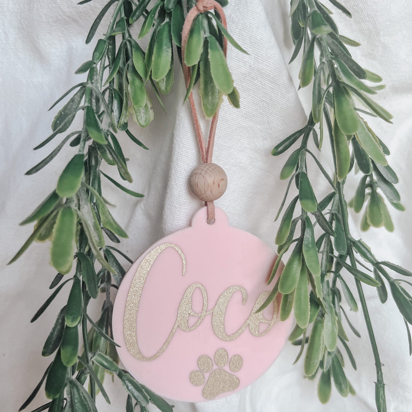 Baby Pink Personalised Bauble