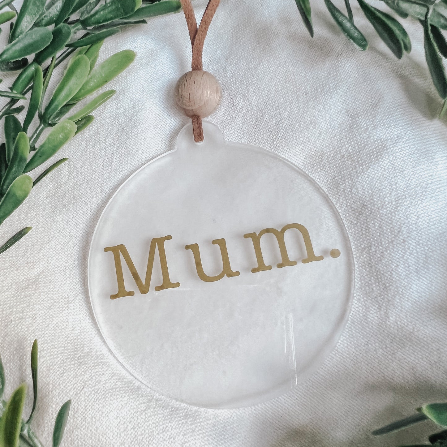 Frosted Clear Personalised Bauble