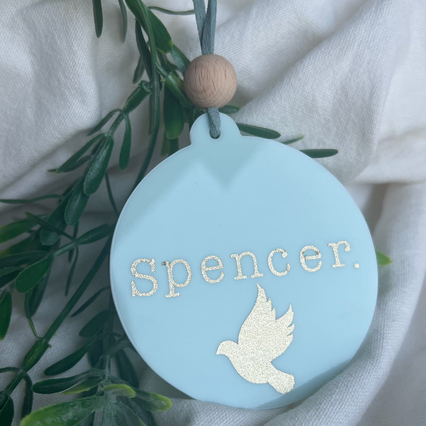 Baby Blue Personalised Bauble