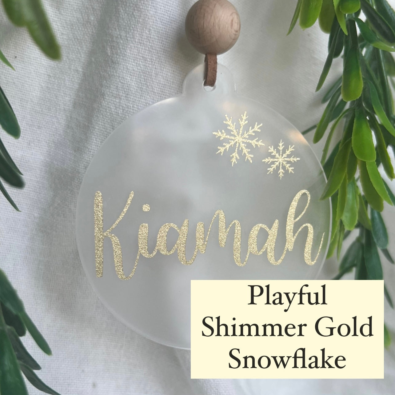Frosted Clear Personalised Bauble