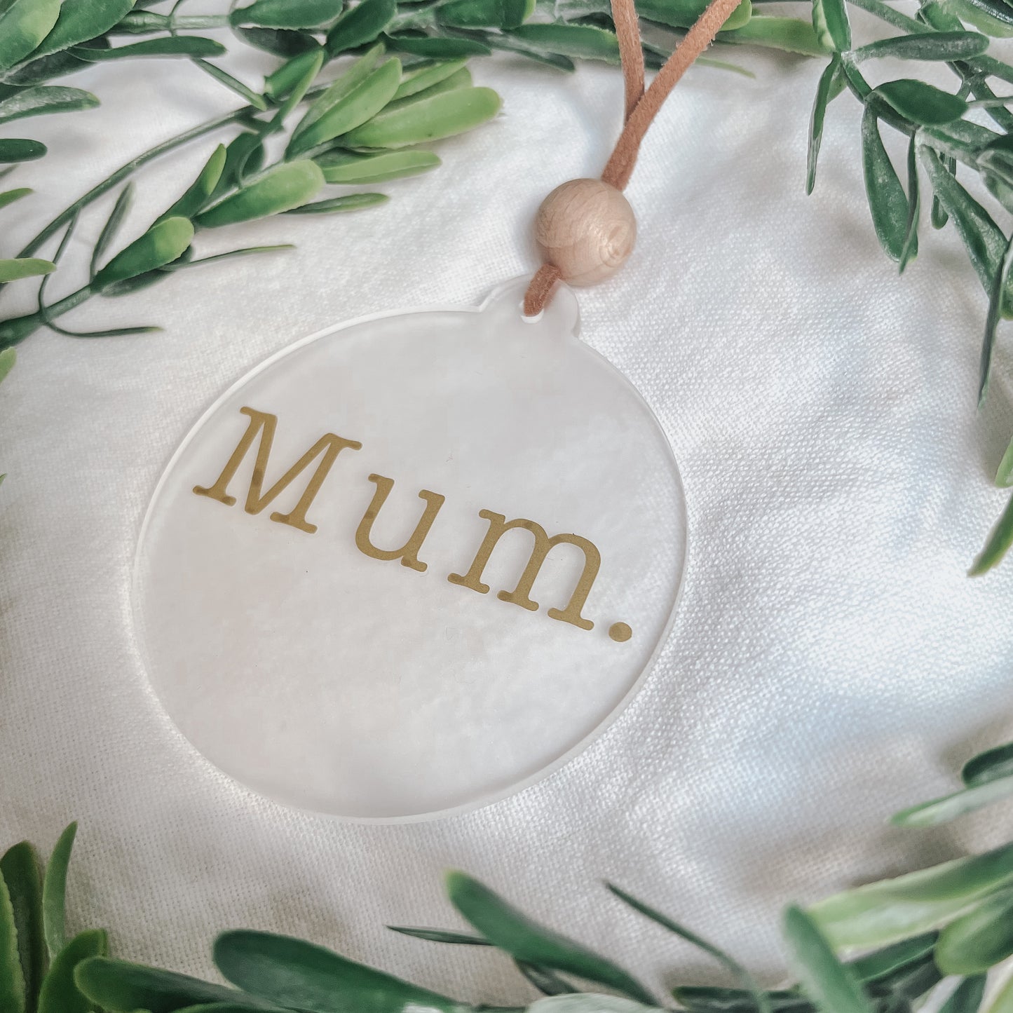 Frosted Clear Personalised Bauble