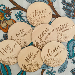 Baby Milestones wooden discs 