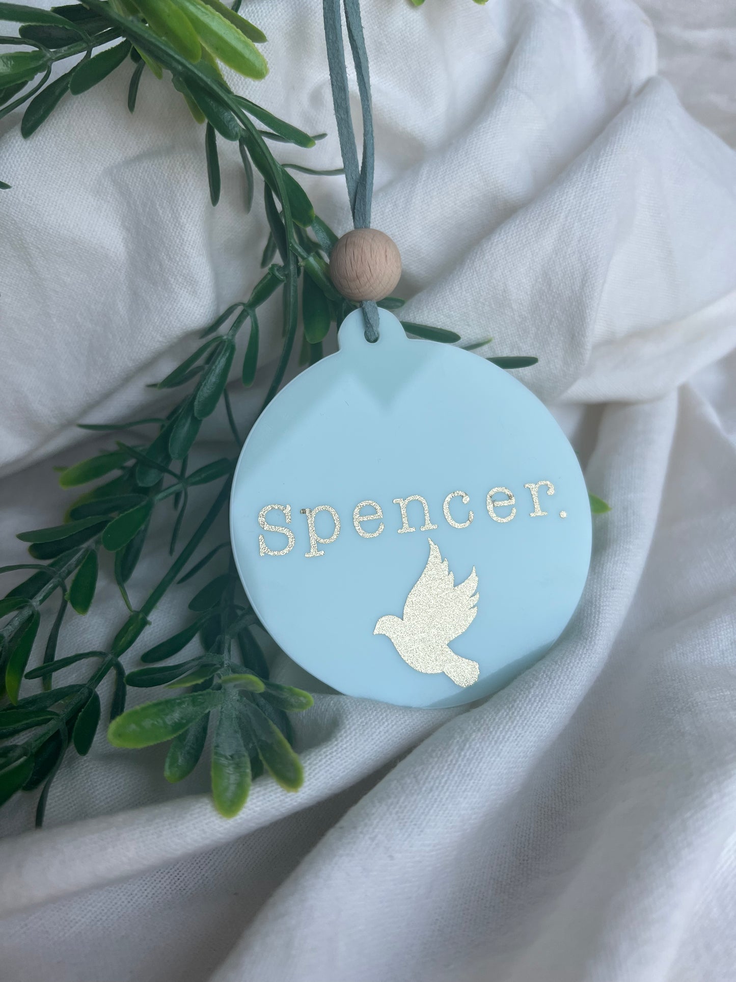 Baby Blue Personalised Bauble