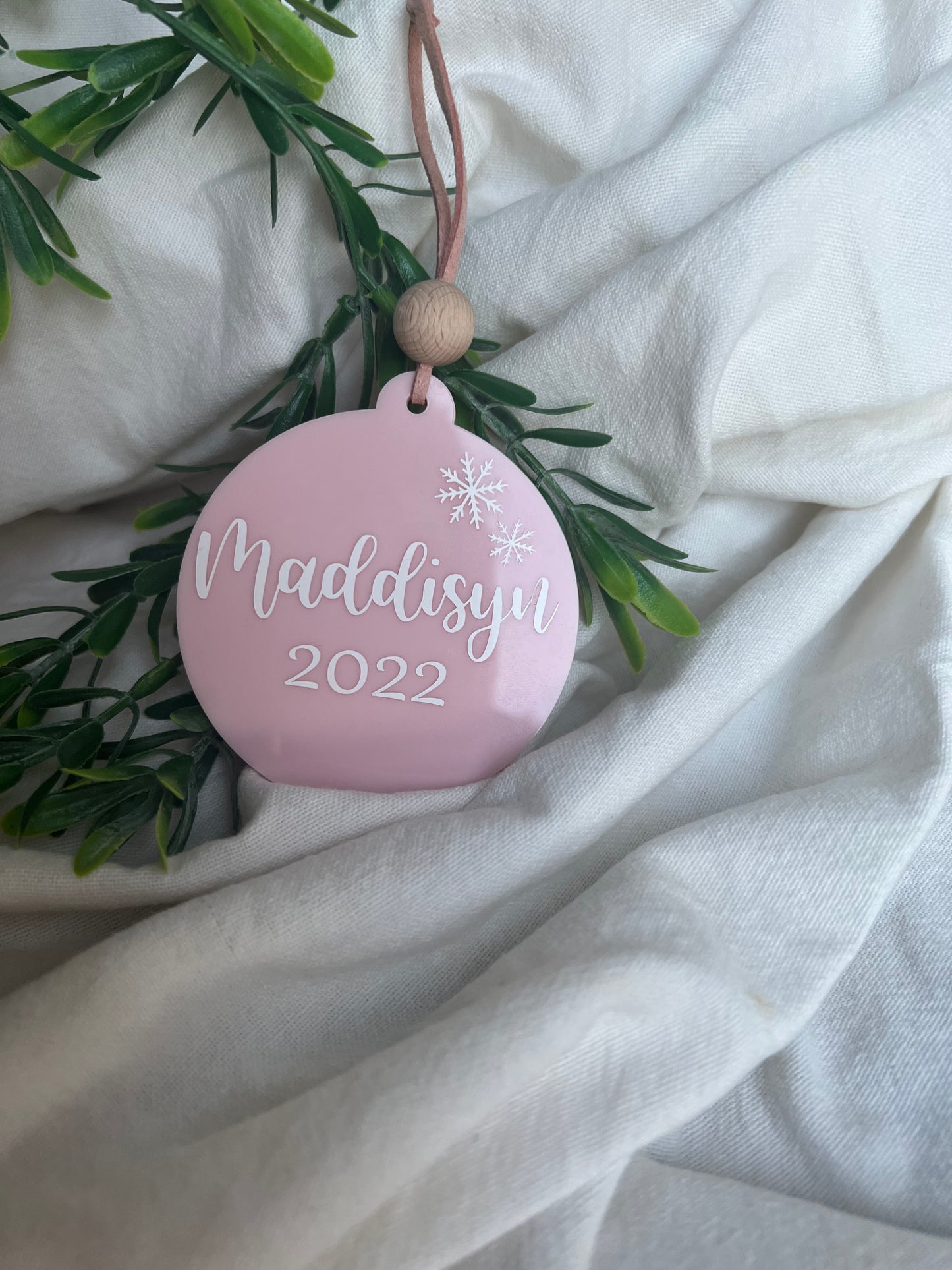 Baby Pink Personalised Bauble