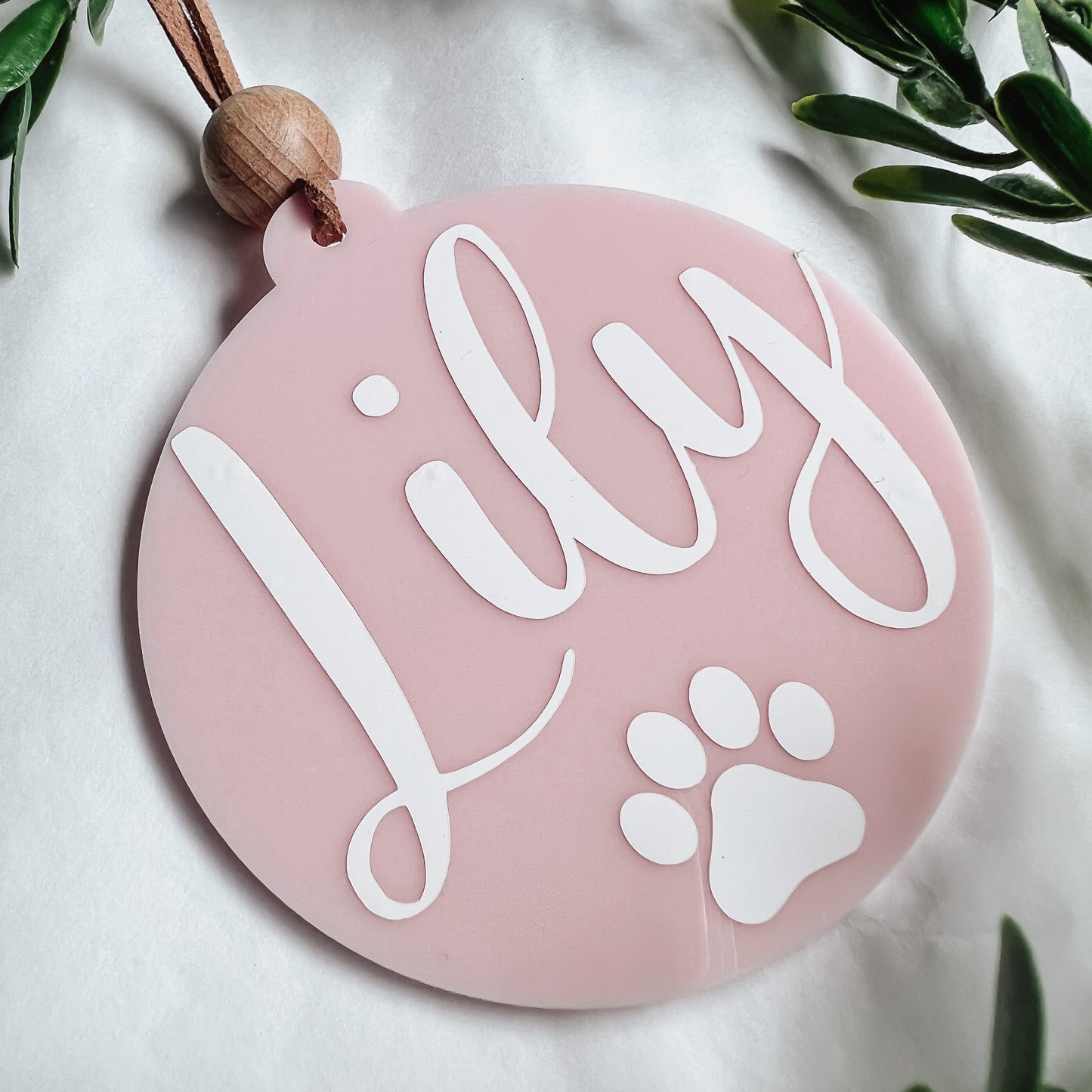 Baby Pink Personalised Bauble