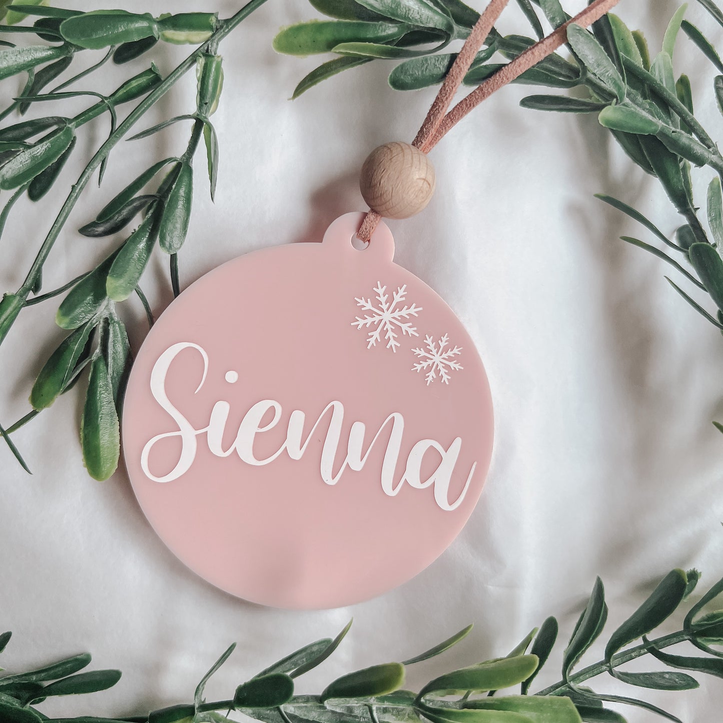 Baby Pink Personalised Bauble