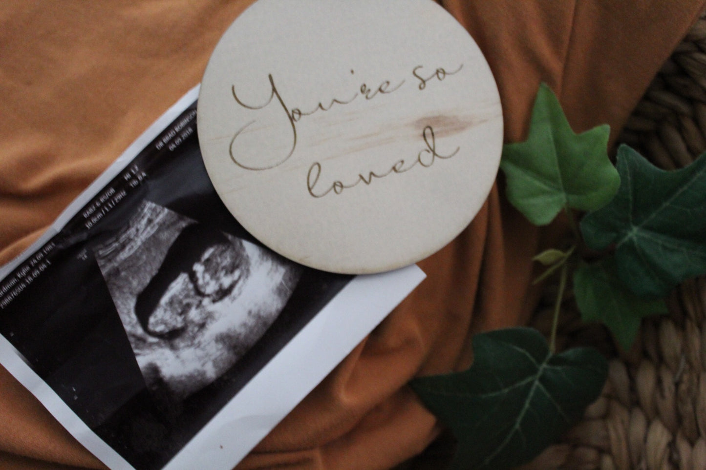 “You’re so loved” Raw wooden disc