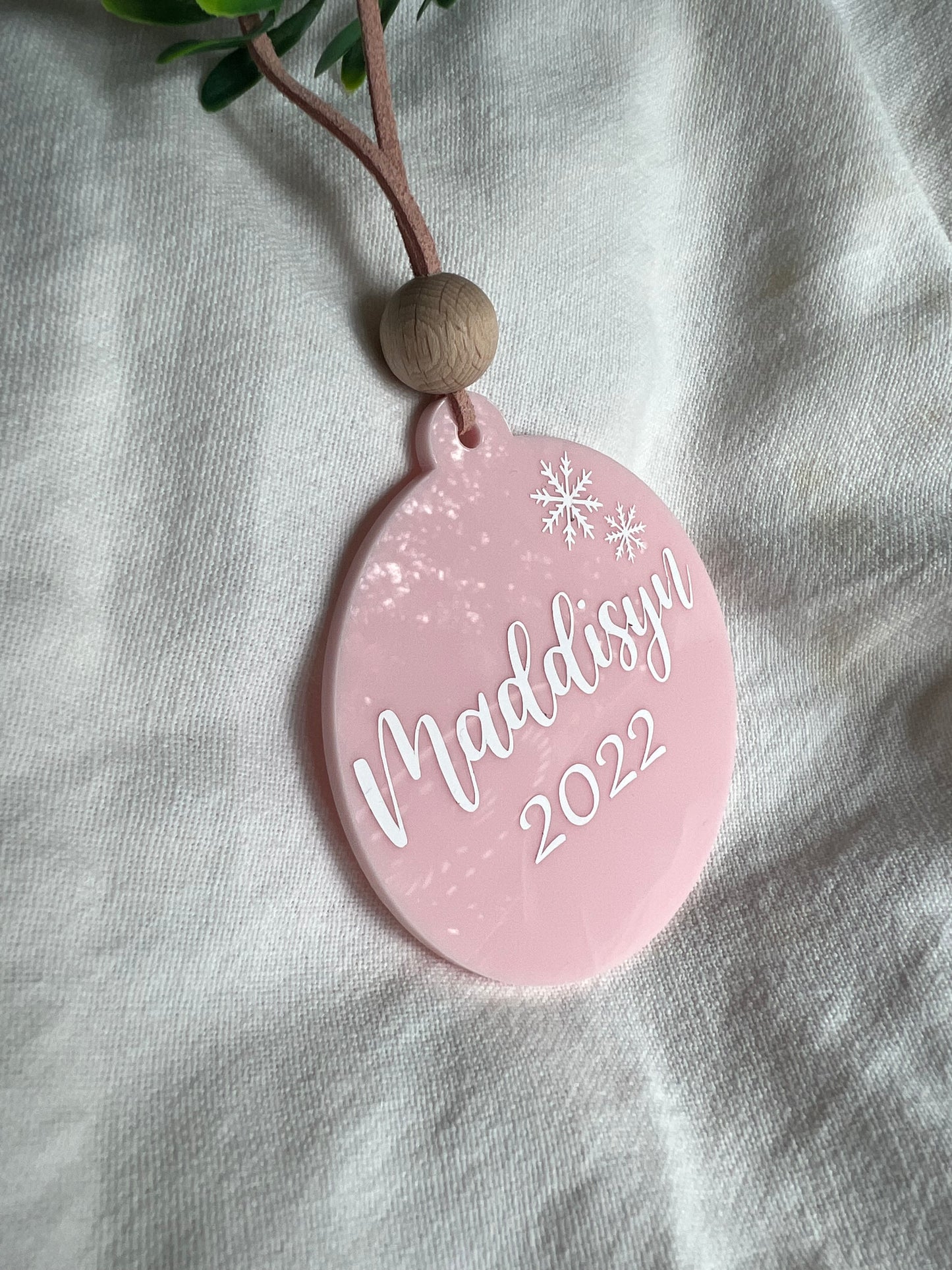 Baby Pink Personalised Bauble