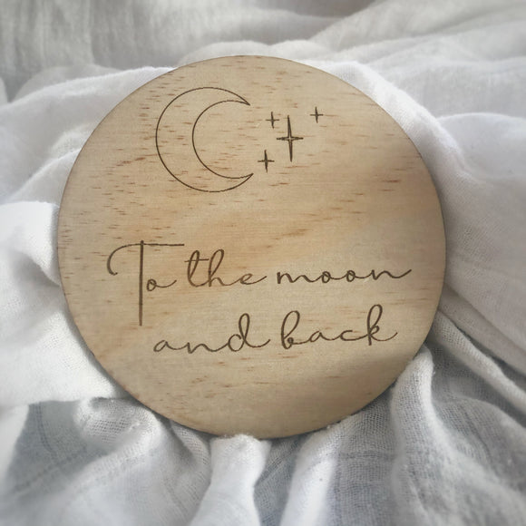 Moon & Back raw wooden disc