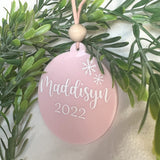 Baby Pink Personalised Bauble