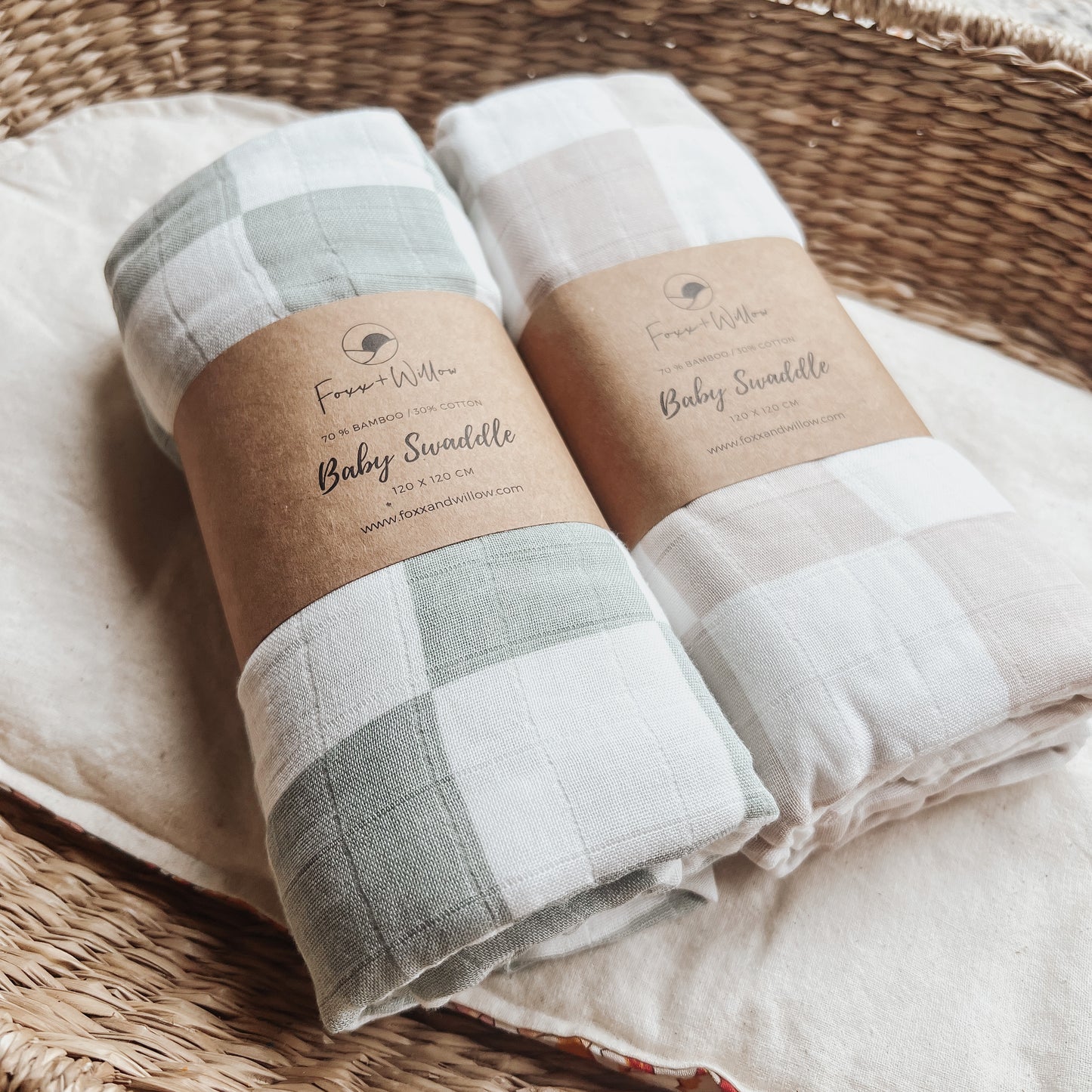 Bamboo + Cotton Blend Baby Swaddle
