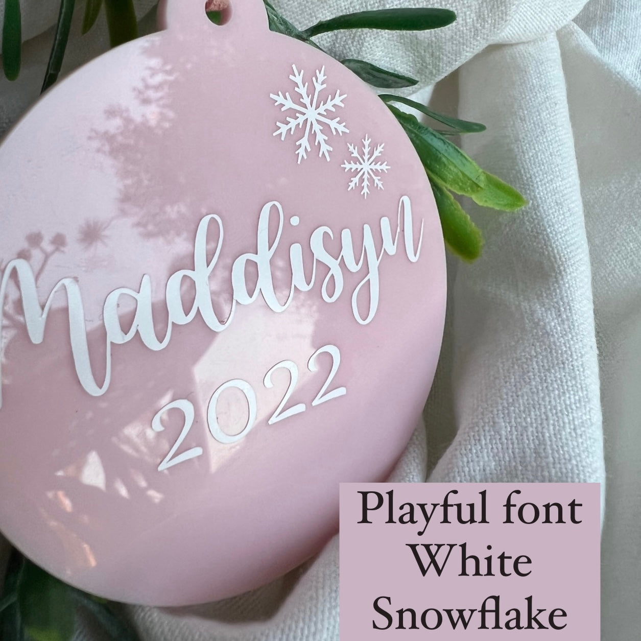 Baby Pink Personalised Bauble