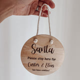 Santa stop here sign